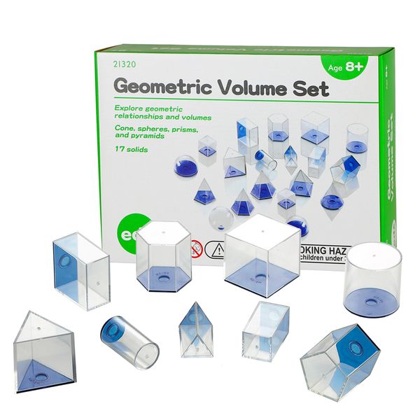 EDX Education Geometric Volume Set 5cm - Blue 17 Piece