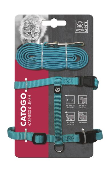 M-Pets Catogo Cat Harness and Leash Set - Blue