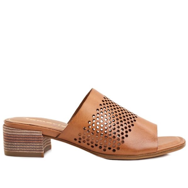 Green Cross GX&amp;Co Tamaris Slip On Heel Sandal 52212 Cognac