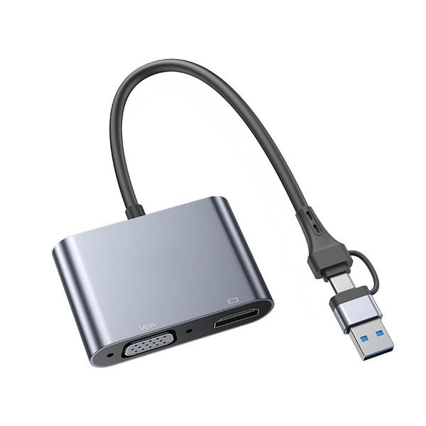 TYPE-C &amp; USB To HDMI Or VGA Laptop Screen Splitter Television /Projector PK
