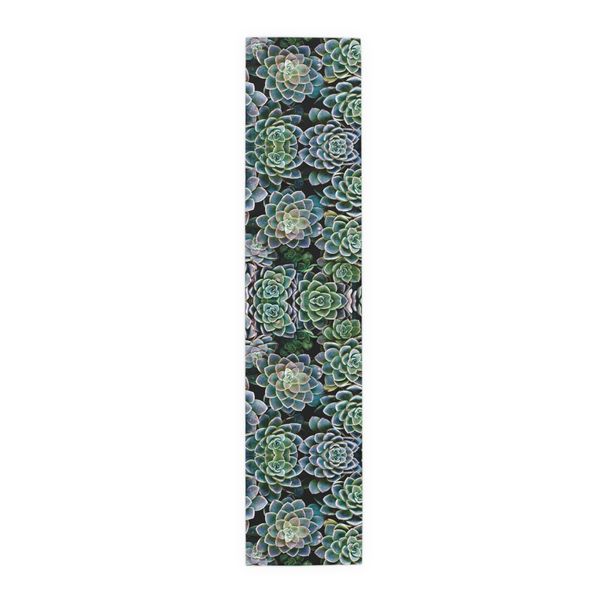 PVC Green Succulents Table Runner