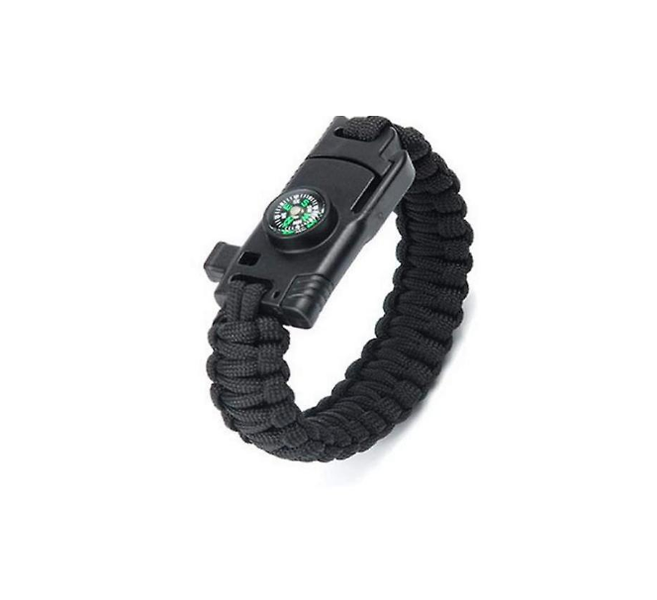 Knife &amp; Flint Flare Para-cord Tactical Survival Bracelet - Black