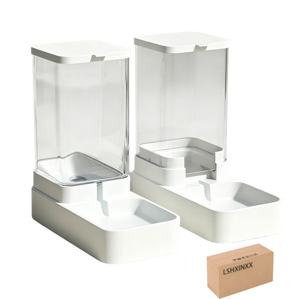 Automatic Cat Feeder and Water Dispenser in Set with Pet Food Bowl