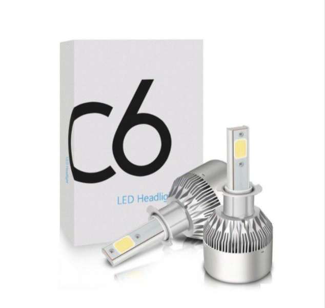 C6 9005 LED Headlight 6000K colour All In One Compact Design-Silver