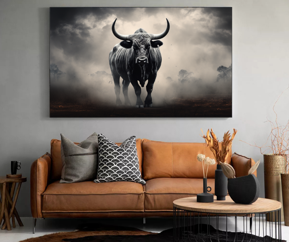 Canvas Wall Art - Brahman Bull Creative Abstract - MT0369 | Shop Today ...