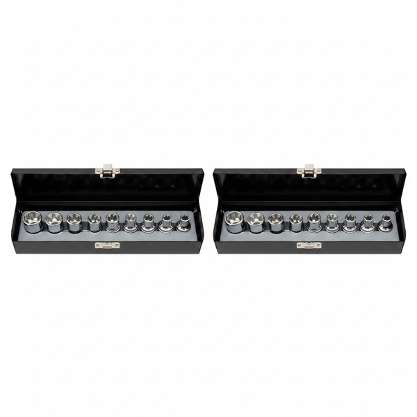 Force 9 Piece 1/2 Inch Drive Star Socket Bit Set - 100mm Length - 2 Pack