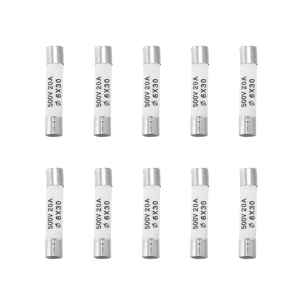 10 Pieces 6Mmx30Mm 20A Faset-Blow Ceramic Fuse Compatible with Universal