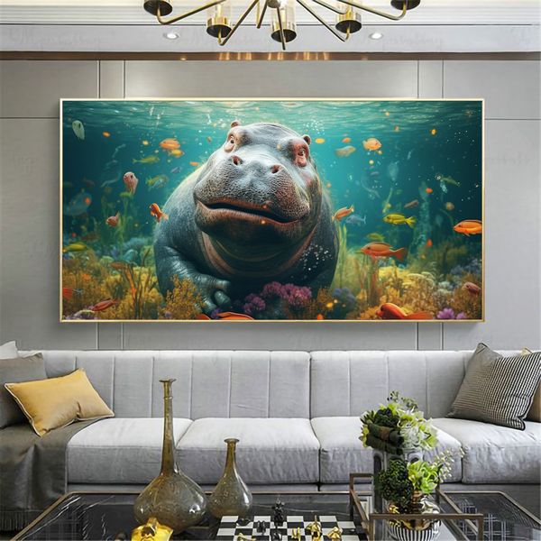 Canvas Wall Artwork - Underwater Odyssey Abstract - 0635