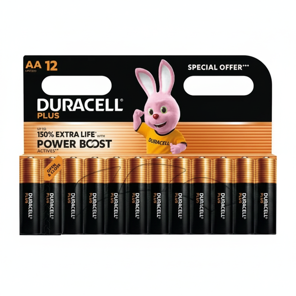 Duracell AA Alkaline Batteries 12 Piece with Power Boost Technology