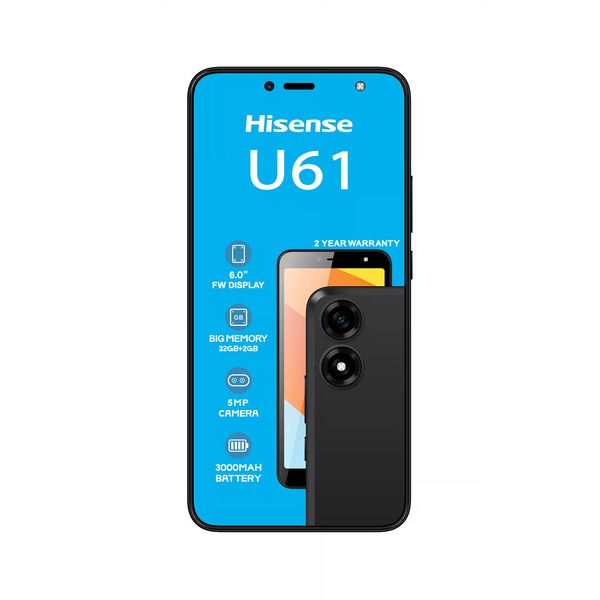 Hisense U61 - 5.99", 2GB RAM, 32GB Storage, 5MP Cameras, 3000mAh Battery