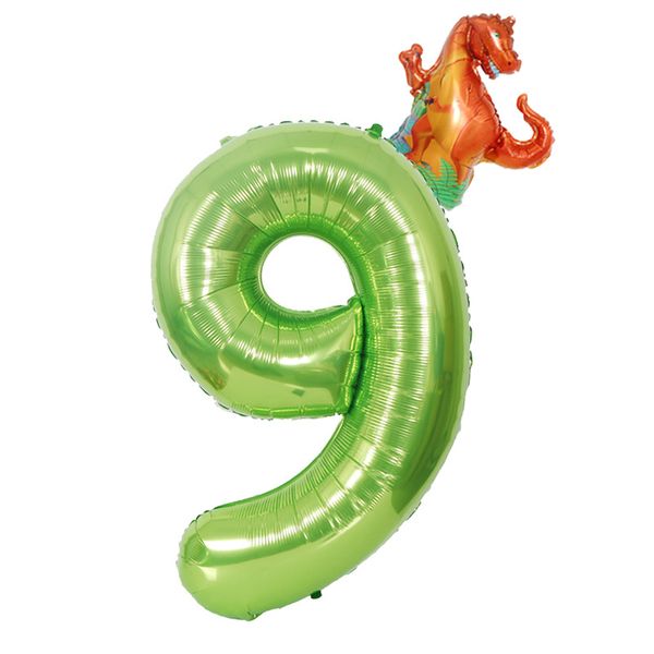 40 Inch Dinosaur Birthday Balloon Number 9 Large Size