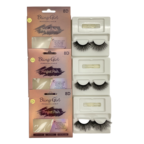Bling Girl Perfect Pair 8D Eyelash 3 Pairs #024, #025 &amp; #030