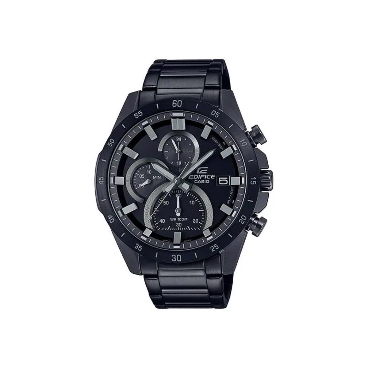 EDIFICE EBF-109D-1AVDF ブラックダイアル Casio Edifice Black Stainless Steel Mens Watch - EFR-571MDC-1AVUDF