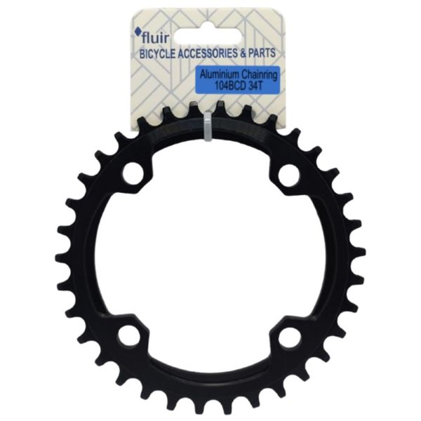 Fluir Bicycle Alloy Chainring 104BCD Narrow Wide 34T