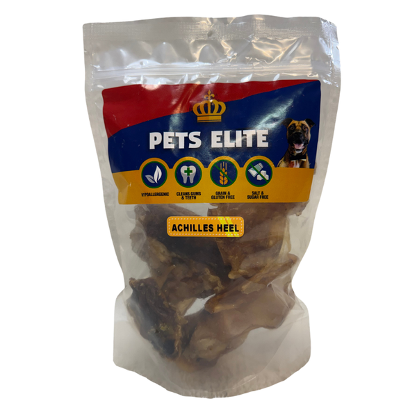 Pets Elite Achilles Heel Dog Treat 4 Piece-Natural Beef Tendon &amp; Bone Chew