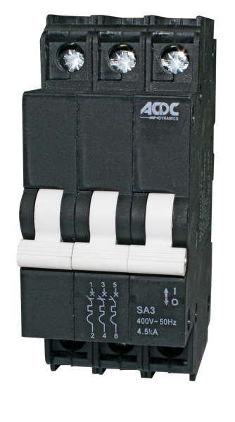 ACDC Circuit Breaker 13mm 4.5kA 3 Pole C-Curve 32A