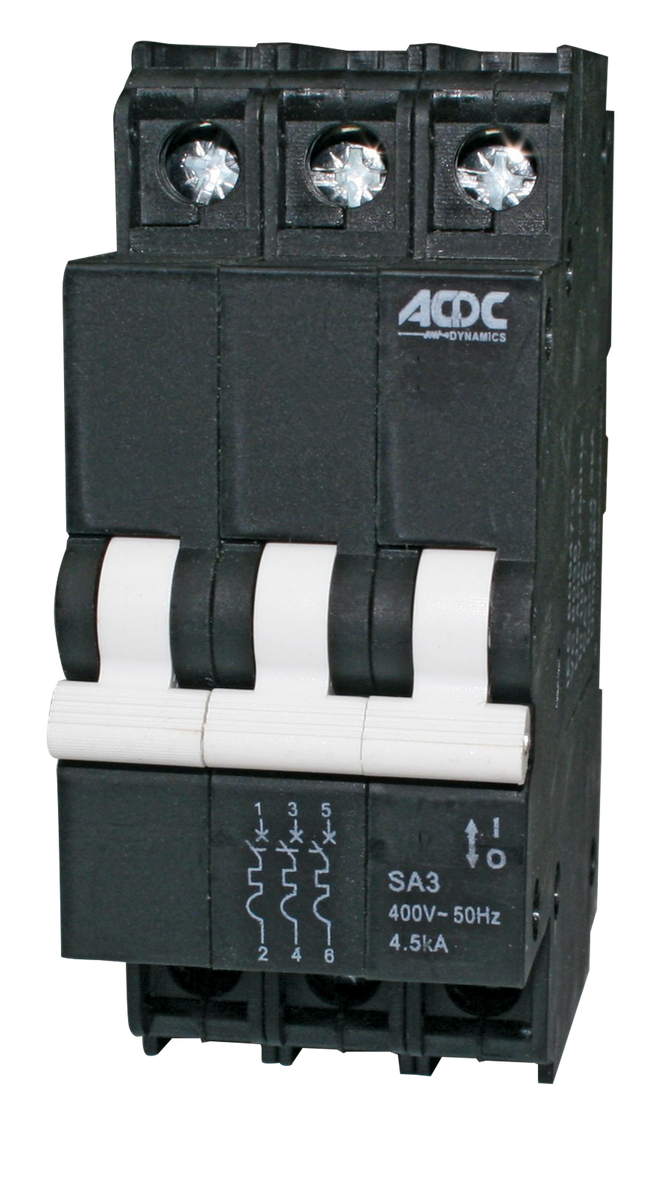 ACDC Circuit Breaker 13mm 4.5kA 3 Pole CCurve 50A Buy Online in