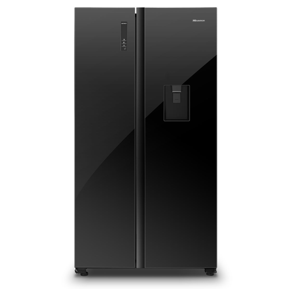 Hisense 508L Side By Side Fridge With Water Dispenser Black Glass 
