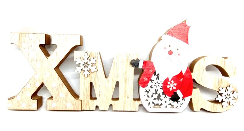 Xmas Block Decoration with Light-Santa