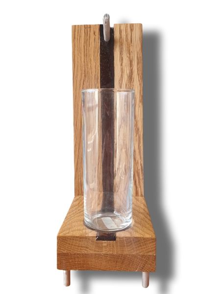 Hand Crafted Oak &amp; Wenge Wood Unique No Mess Incense Holder &amp; Candle Holder