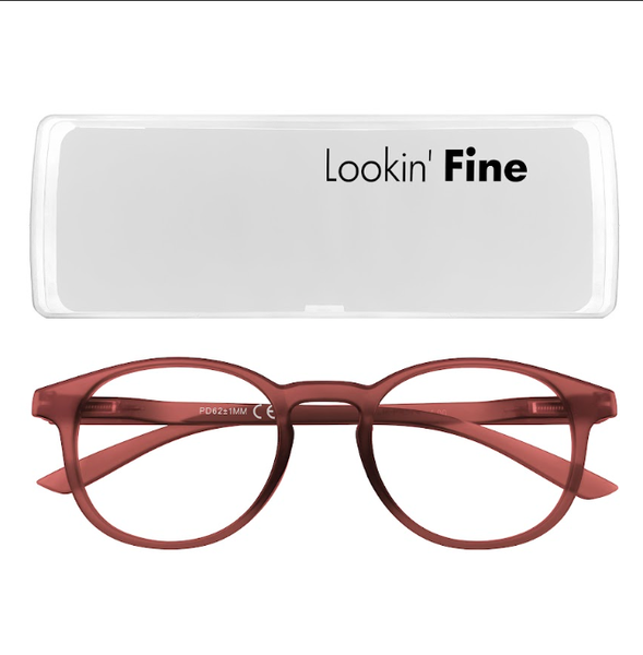 Round Red Reading Glasses image
