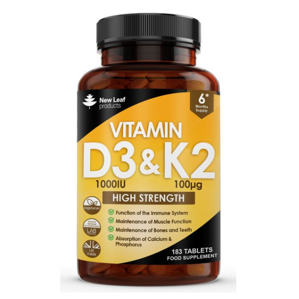 Vitamin D3 &amp; K2 Tablets 6 Months Supply
