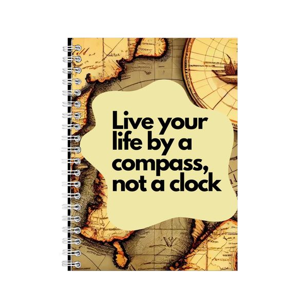 Compass A5 Notebook Spiral and Lined with Travel Graphic Notepad Present103