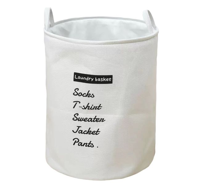 English Letter Designer Thick PEVA Collapsible Laundry Basket Storage Bag