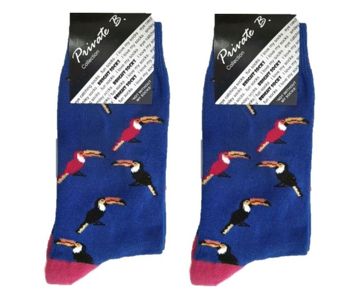Private Benjamin Luxury Cotton Fashion Socks - 2 Pairs Birds