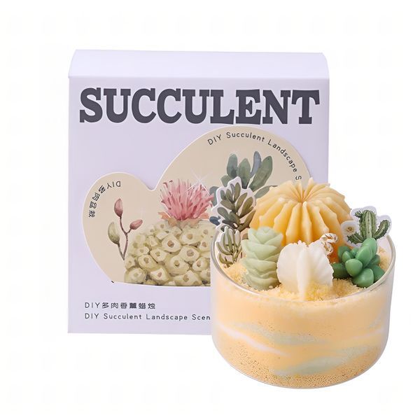 Scented Candle DIY Kit, Candle Making Supllies with Cactus, Succulent