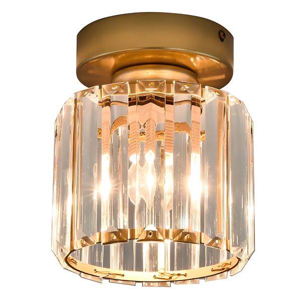 Ceiling Light Golden Crystal Living Room