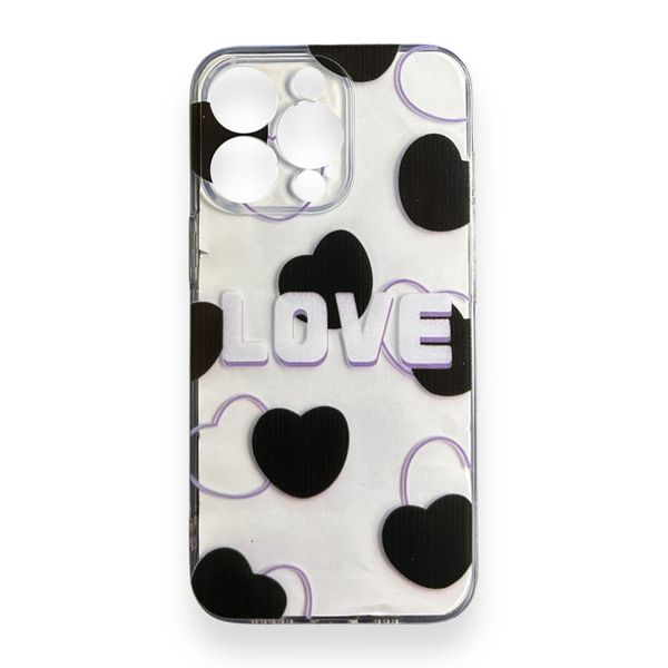 AMA Love &amp; Hearts Pattern Clear Silicone Case For Samsung S21 Ultra