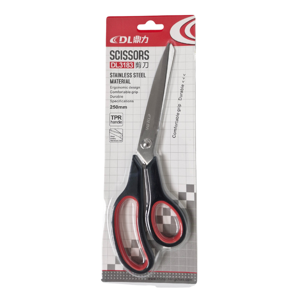 Scissors - Stainless Steel Red &amp; Black - 250mm