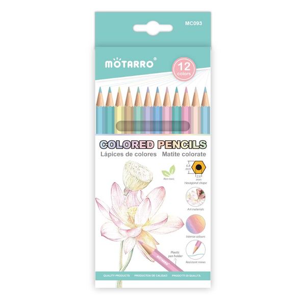 MOTARRO 12Pcs Macaron Colored Pencils for Kids' Drawing &amp; Writing