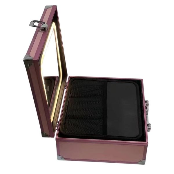 Aluminum Prof Makeup Train Case with LED Mirror &amp; Detachable Brush Bag