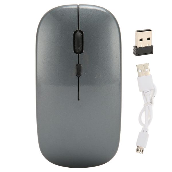 Wireless Mouse Work Silent Rechargeable Grey