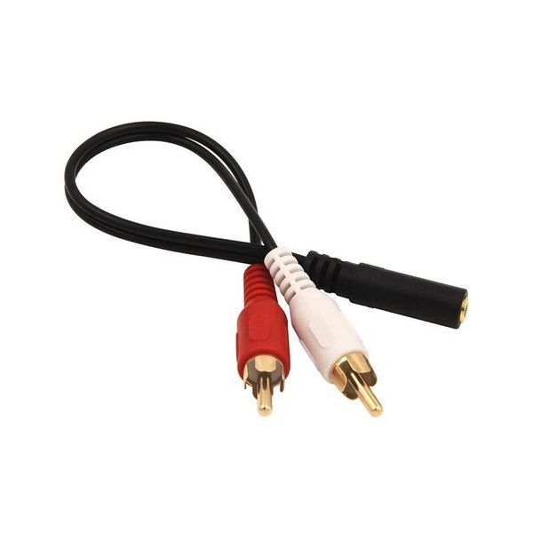 Binda 3.5mm Aux Female Stereo Jack To 2 Male RCA Cable