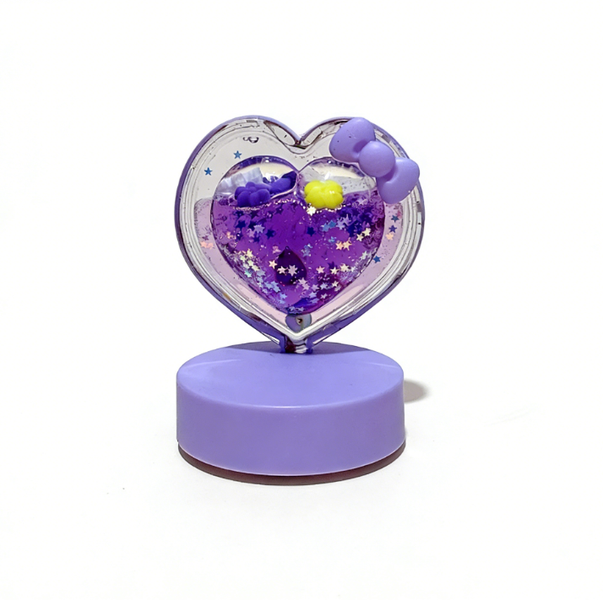 Sweet Purple Heart Quicksand Night Light Kids DIY Luminous Toy Home Decor