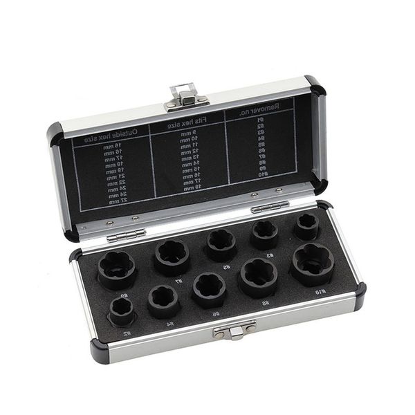 10 Pieces Nut Extractor Socket Tool Set