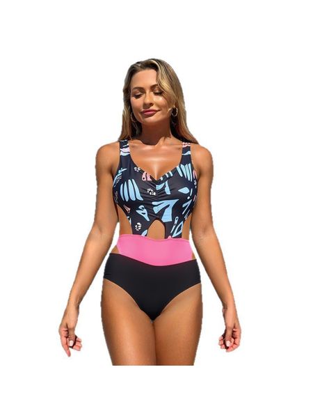 2026 New Style Printed Strapless One-Piece Swimsuit for Women