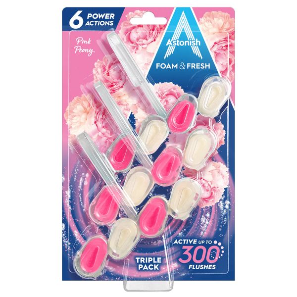 Astonish Foam &amp; Fresh Toilet Cleaner Pink Peony 3-Pack