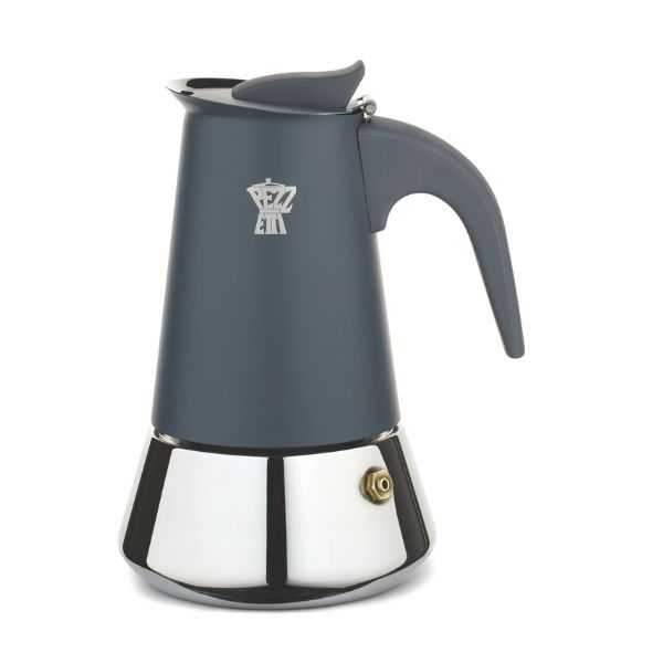 Pezzetti Steel Express 6 Cup Stove Top Coffee Moka Pot - Grey