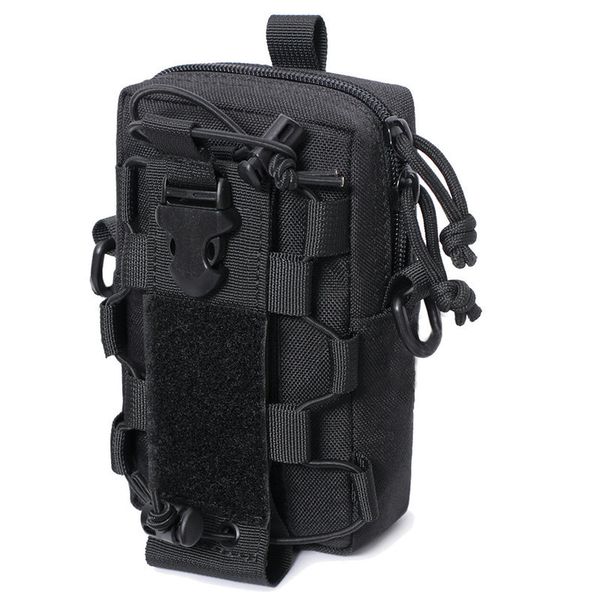 Tactical EDC Belt Pouch Molle Bag Organizer Waist Pouch for Hiking - Black