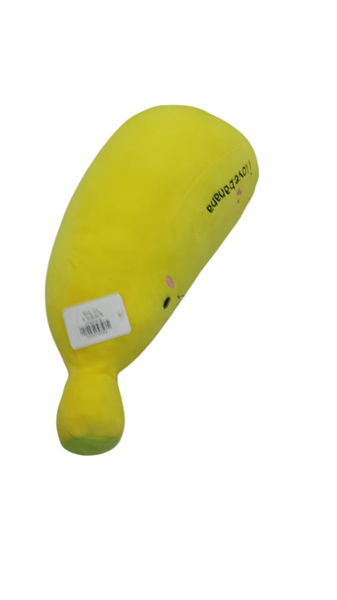 Banana Shaped Plush Cushion with I Love Banana Caption