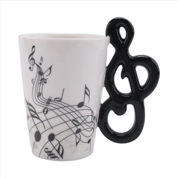 Note Handle Ceramic Cup Free Spectrum Mug Musical Instrument Gift Cup