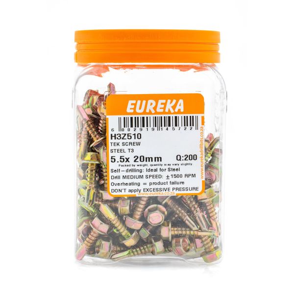 EUREKA Tek Screw Hex Head Coarse Thread 5.5 x 20mm Q:200 H3Z510