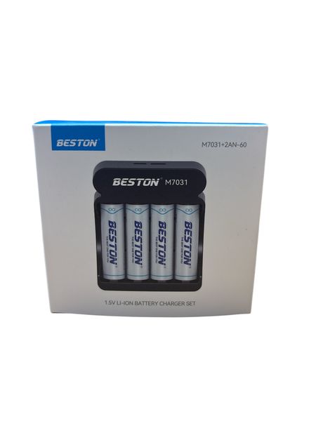 Beston Rechargable 1.5Volt Lithium Batteries and charger set