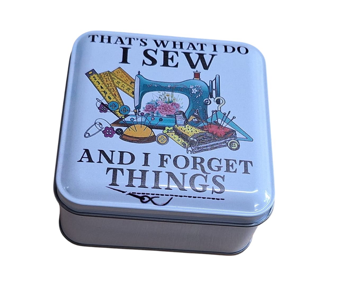 Small Custom Storage Tin 10 x 10 cm - I Swe and I Forget Things