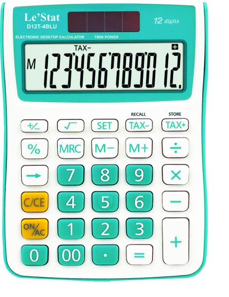 Le'Stat D12T-4 12-Digit Desktop Calculator