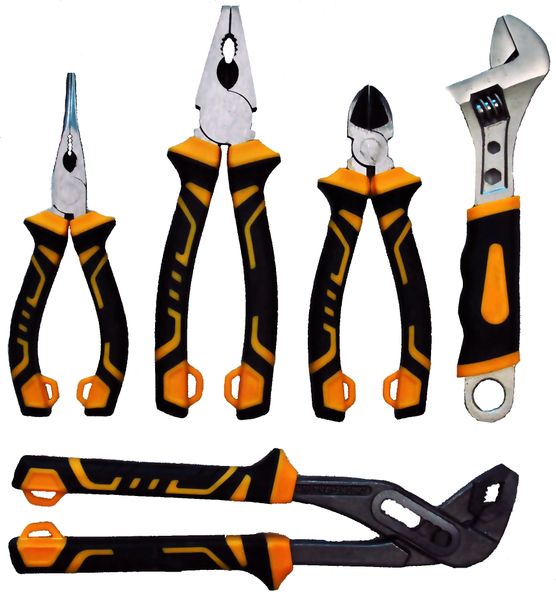 5 Piece High End Plier And Wrench Set